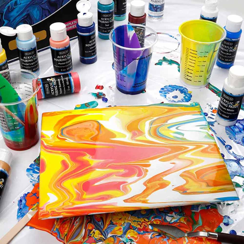 pouring paints
