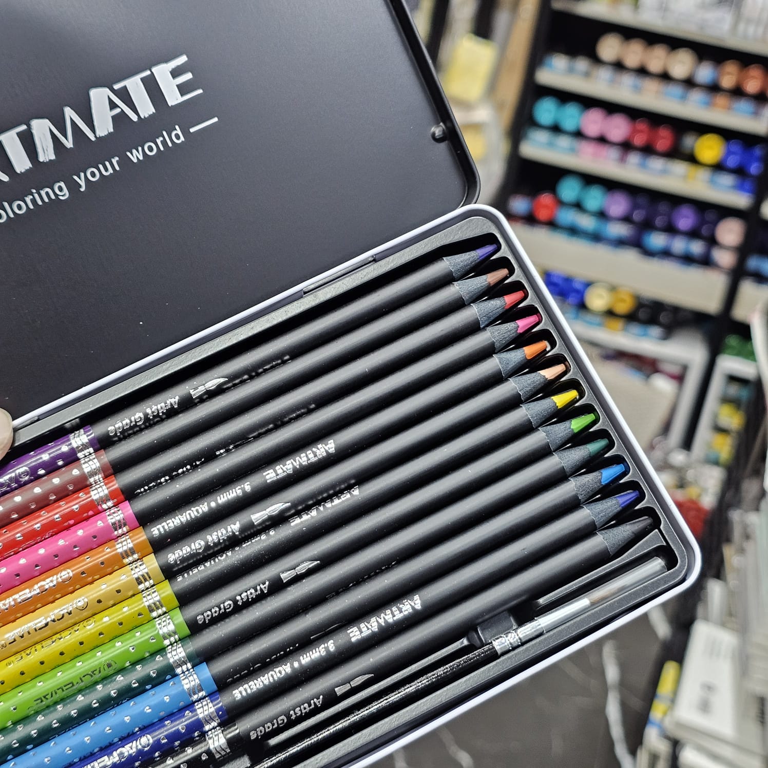 Acmeliae Artmate Watercolor 12 Color Pencils Tin Box image 3