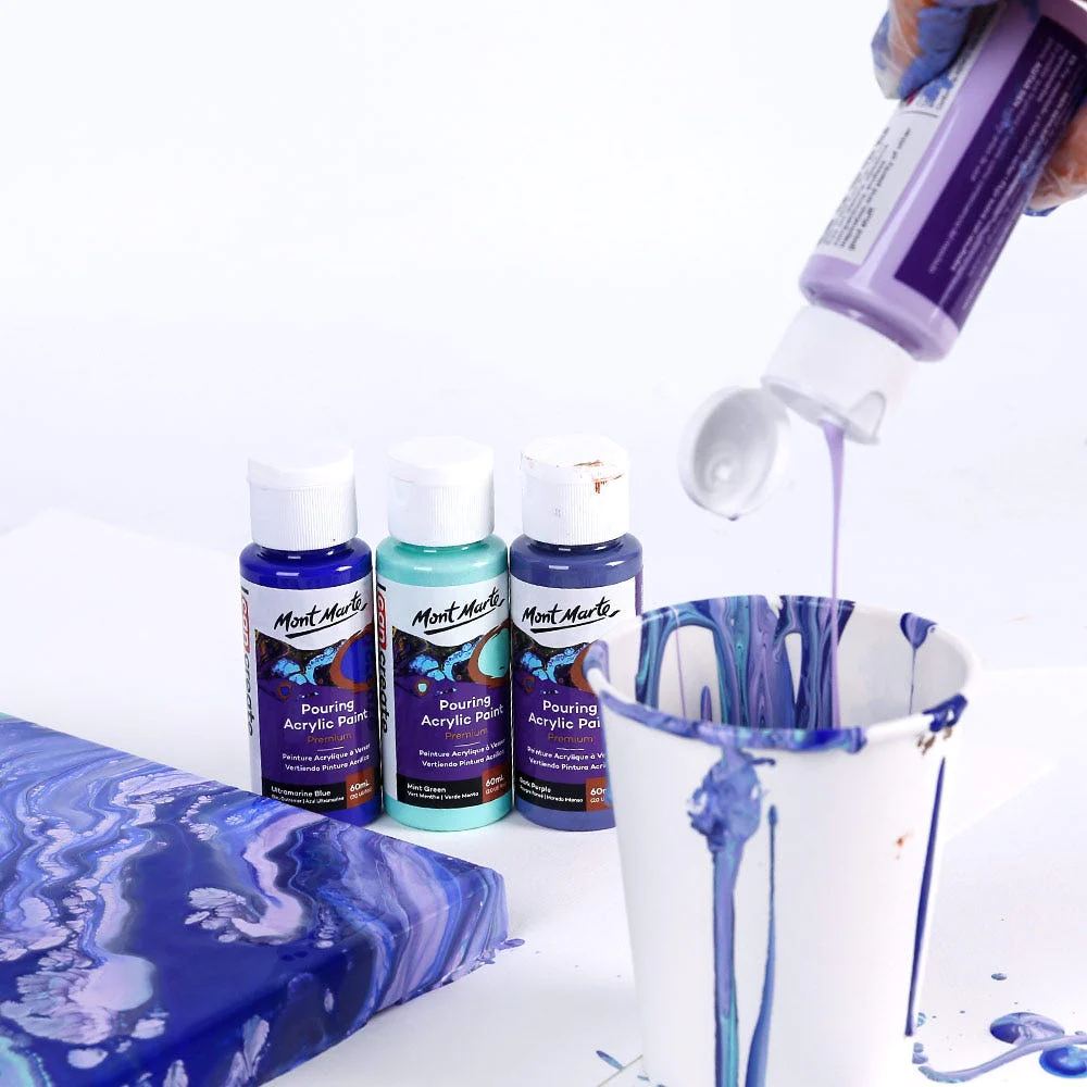 Mont Marte Pouring Acrylic Paint Set 4pc x 60ml- Ethereal image 3