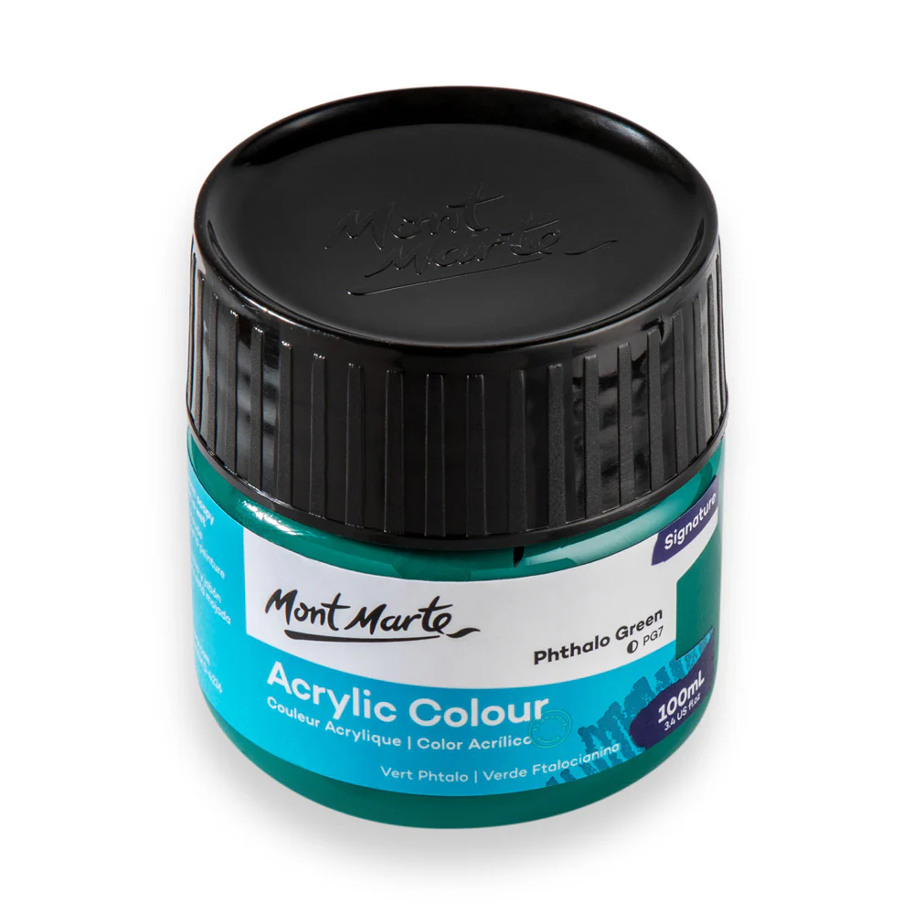 Mont Marte Acrylic Colour Paint 100ml Phthalo Green image 2