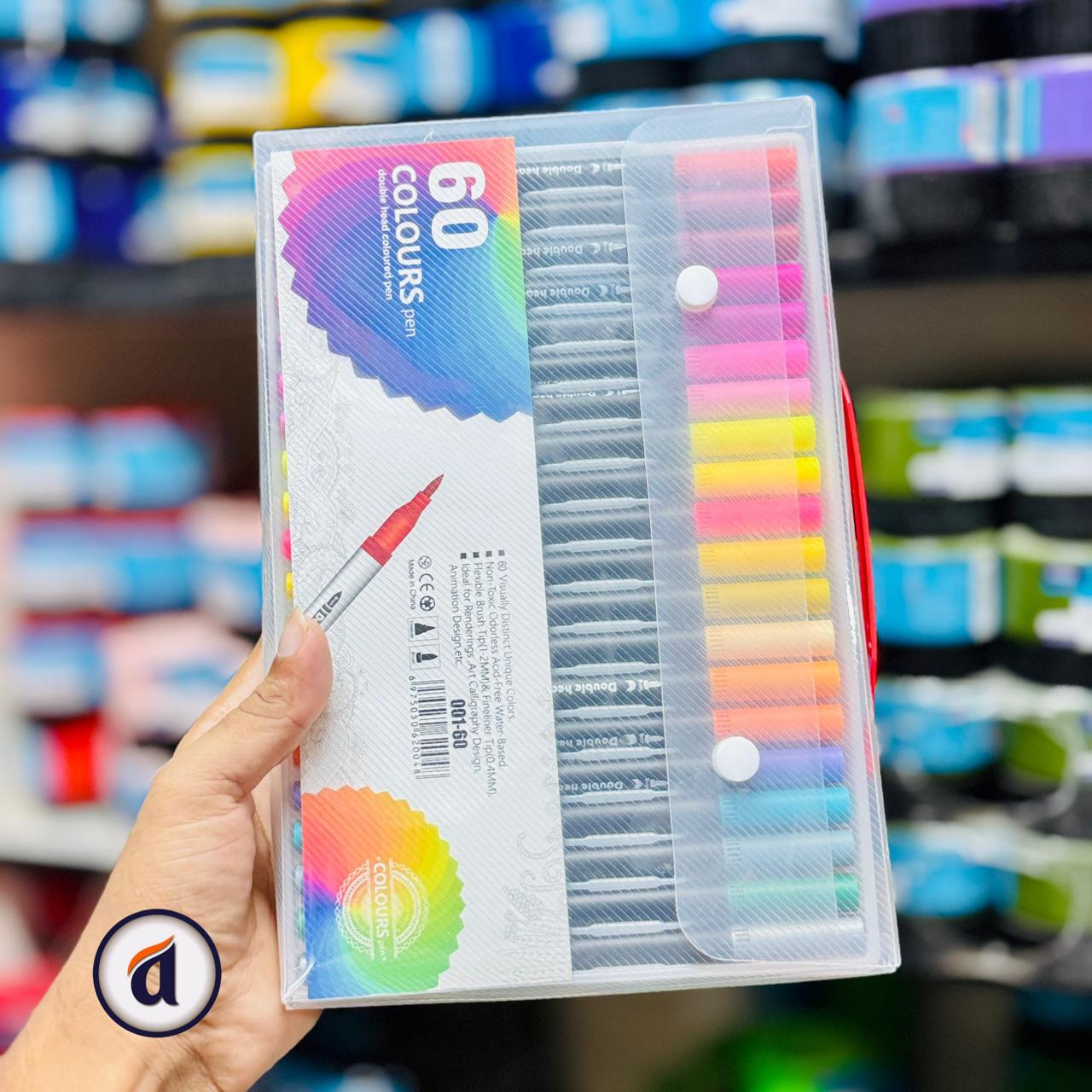 China Dual Tip Brush Pens 60pc image 2