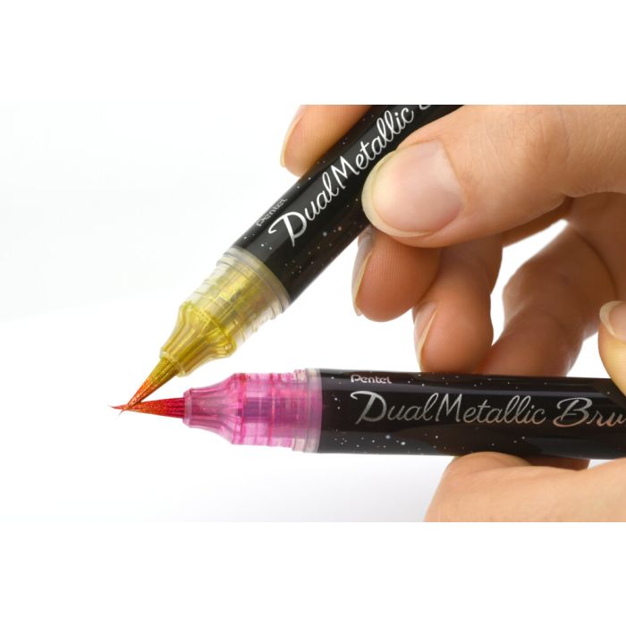 Pentel Dual Metallic Brush Pen - Silver - XGFH-DZX image 5
