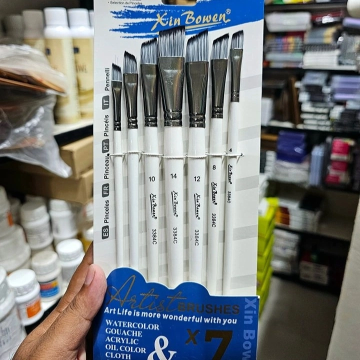 Xin bowen Silver Body Angle Brush set 7pc image 4