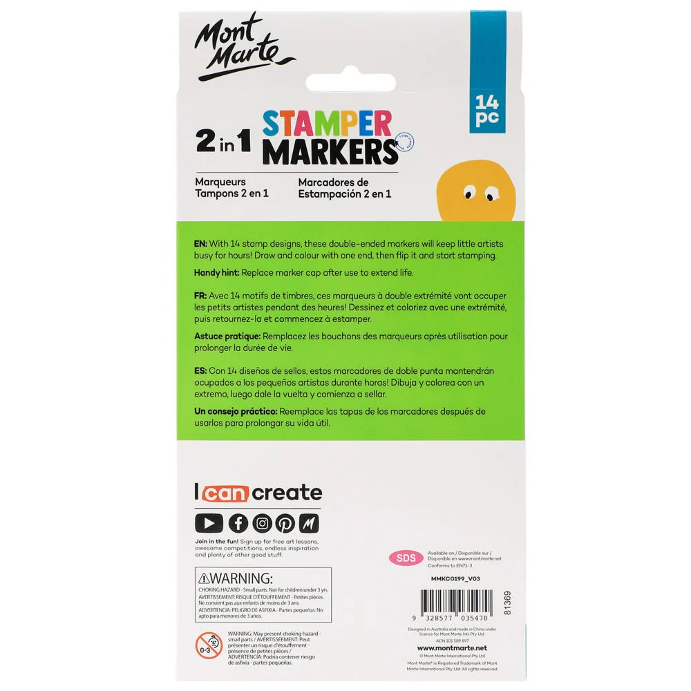 Mont Marte 2 in 1 Stamper Markers 14pc image 2