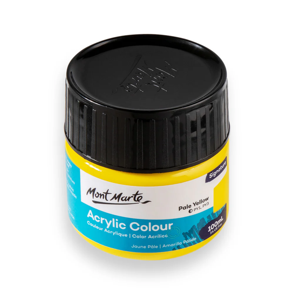 Mont Marte Acrylic Colour Paint 100ml Pale Yellow image 2