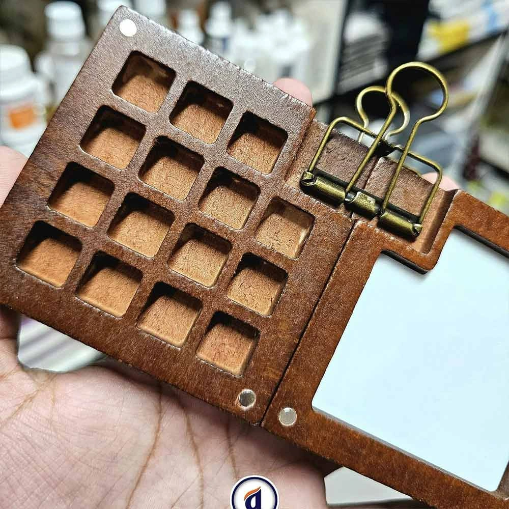 Mini 15 Grid Special Painting Colour Palette- Wood image 5
