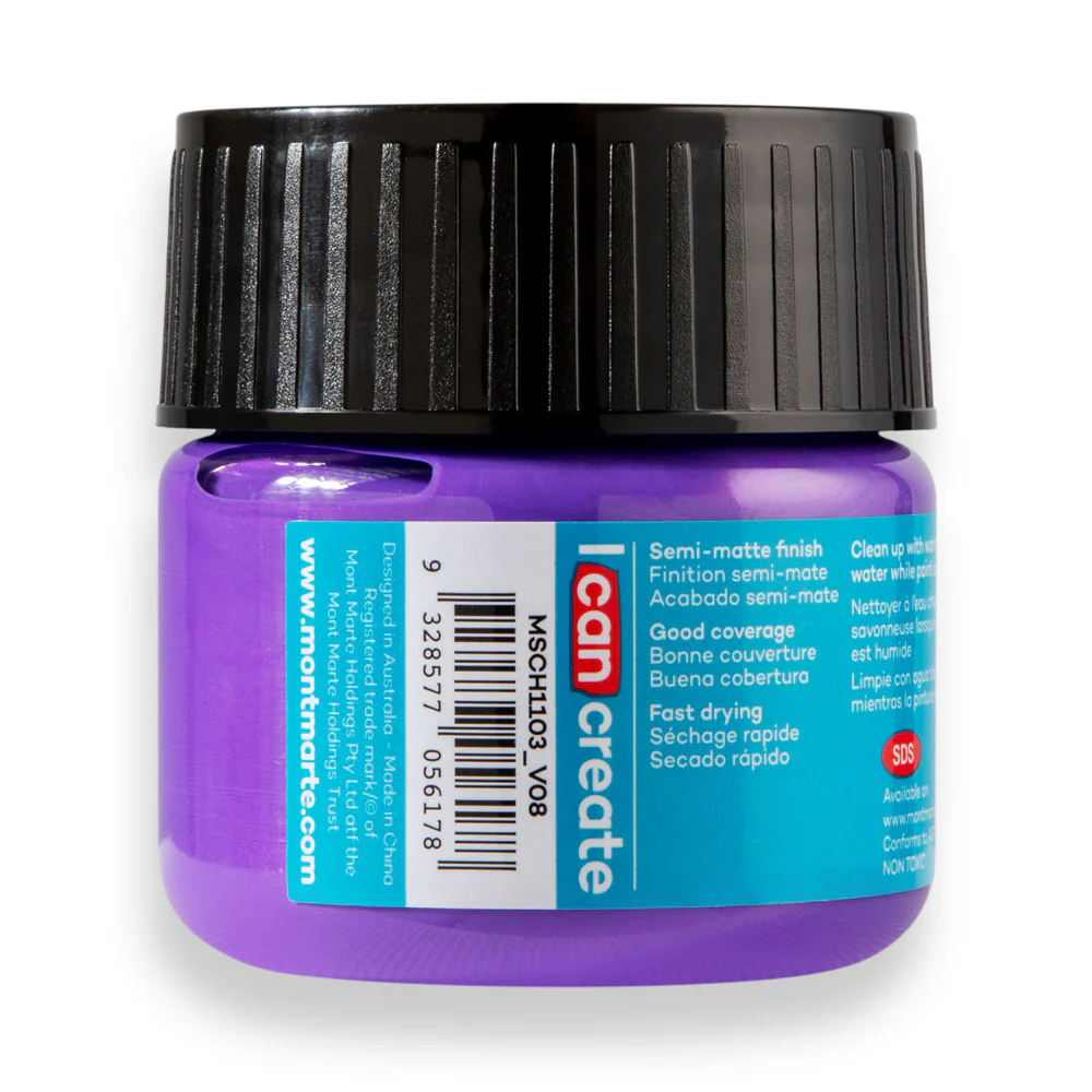 Mont Marte Acrylic Colour Paint 100ml Metallic Purple image 3