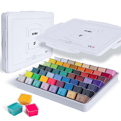 Himi Gouache Paint Set 30ml 56 colors Jelly Cup (White Box) image 1