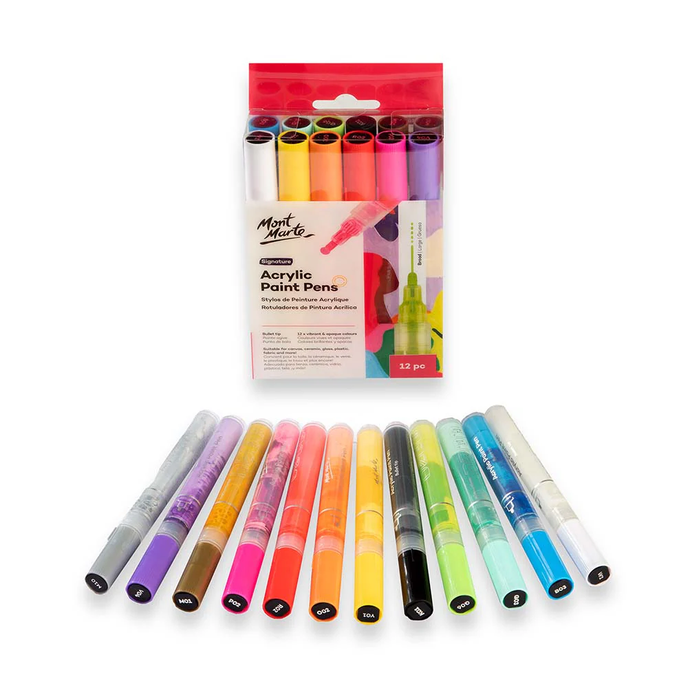 Mont Marte Acrylic Paint Pens Broad Tip 12pc image 2