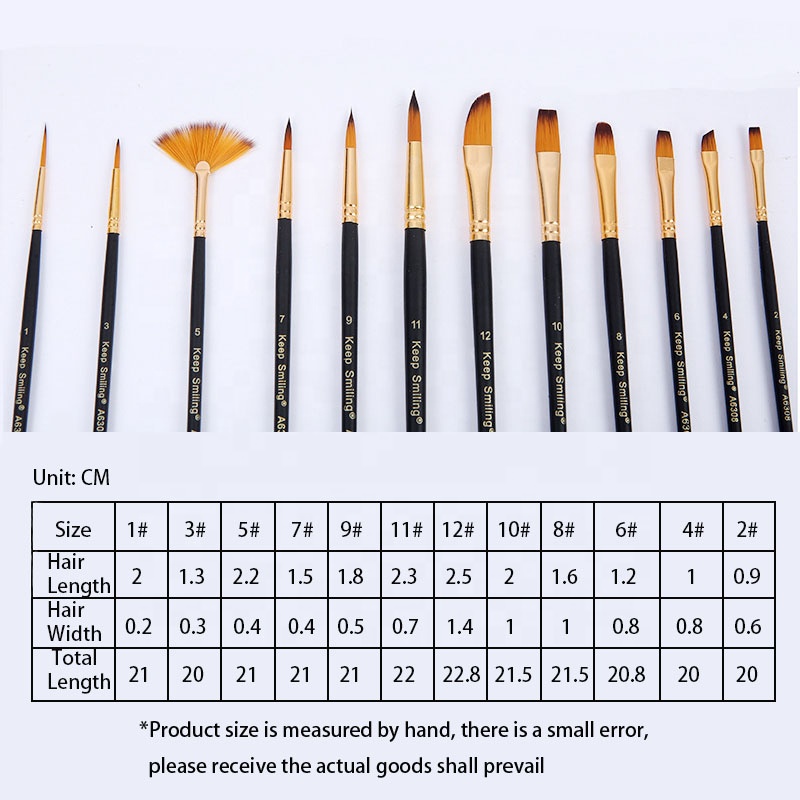 Keep Smiling Artist Mixd Brush Set Black 12pcs image 3