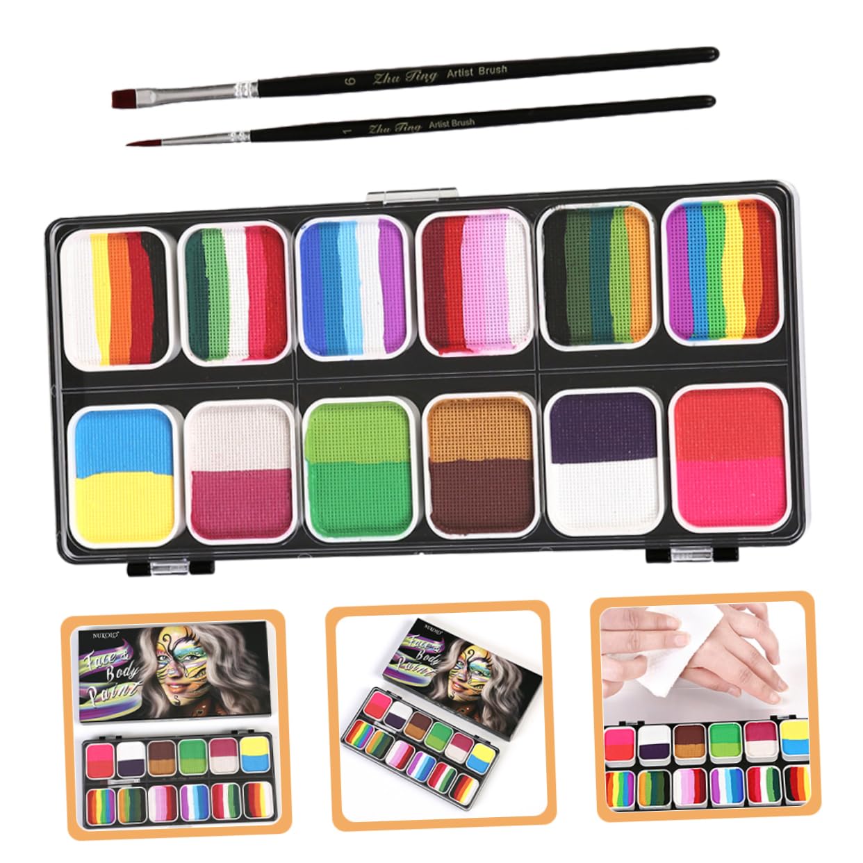 Nukolo Face & Body Paint 12pc #NK3012P image 2