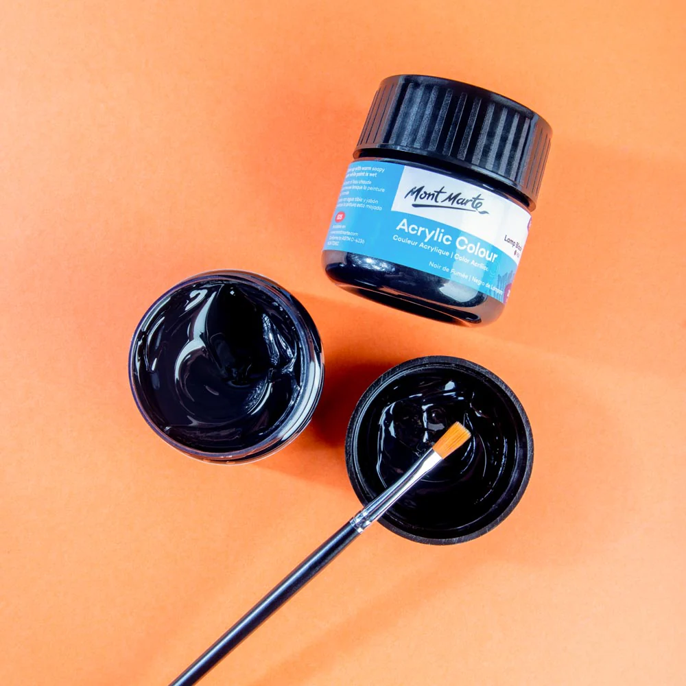 Mont Marte Acrylic Colour Paint 100ml Lamp black image 2