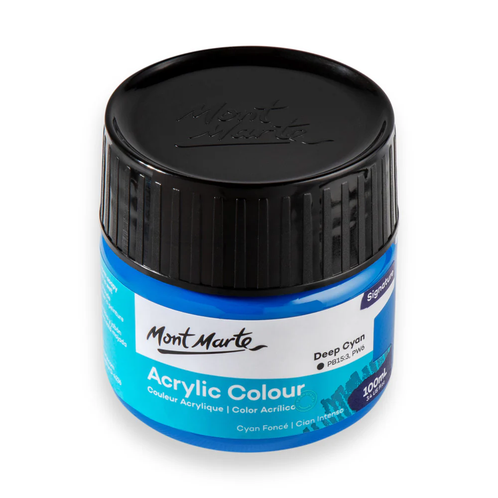 Mont Marte Acrylic Colour Paint 100ml Deep Cyan image 2