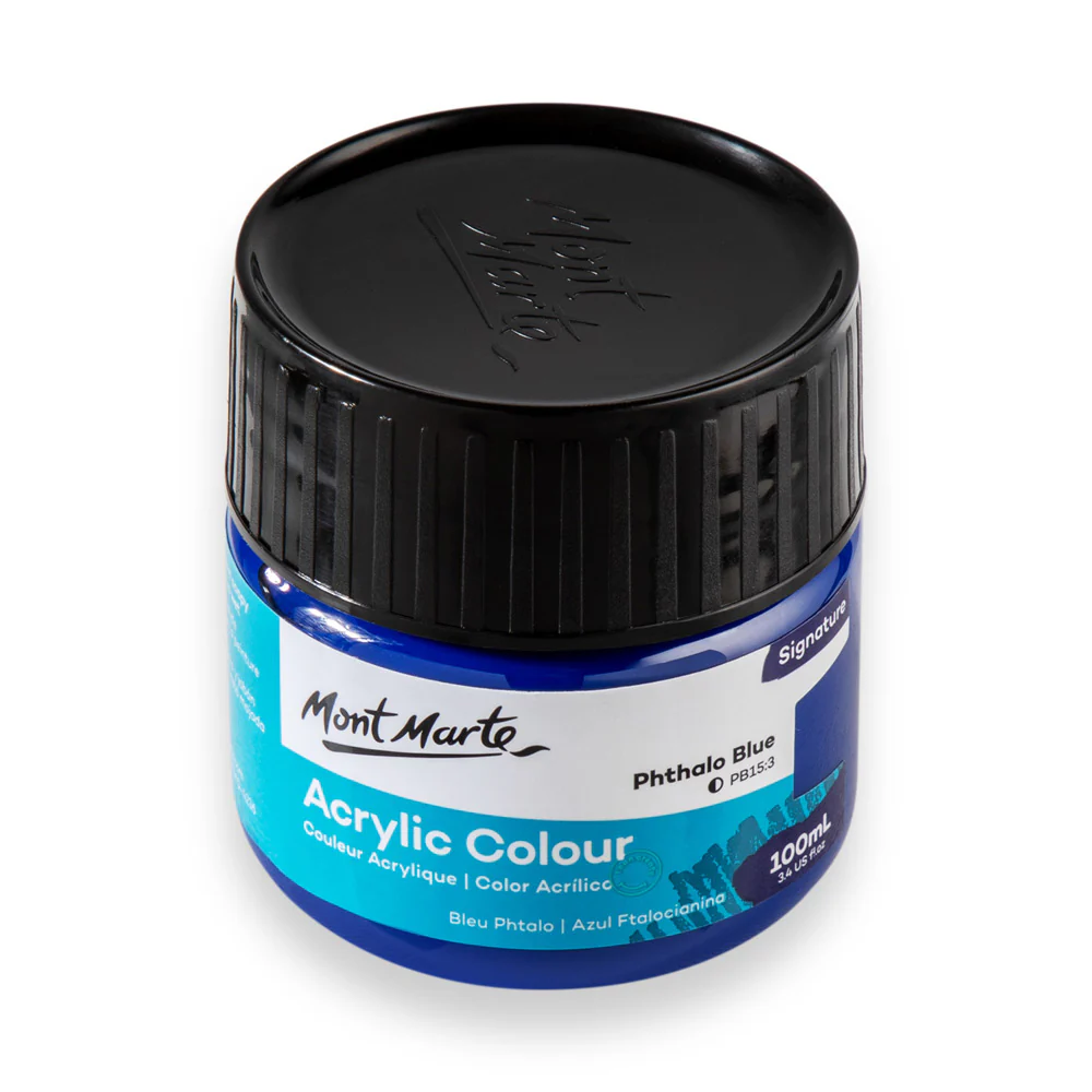 Mont Marte Acrylic Colour Paint 100ml Phthalo Blue image 2