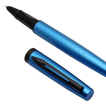 Ledos Dikawen 8076 Imperial Blue Metal Body Fountain Pen Black  Fine Nib image 3