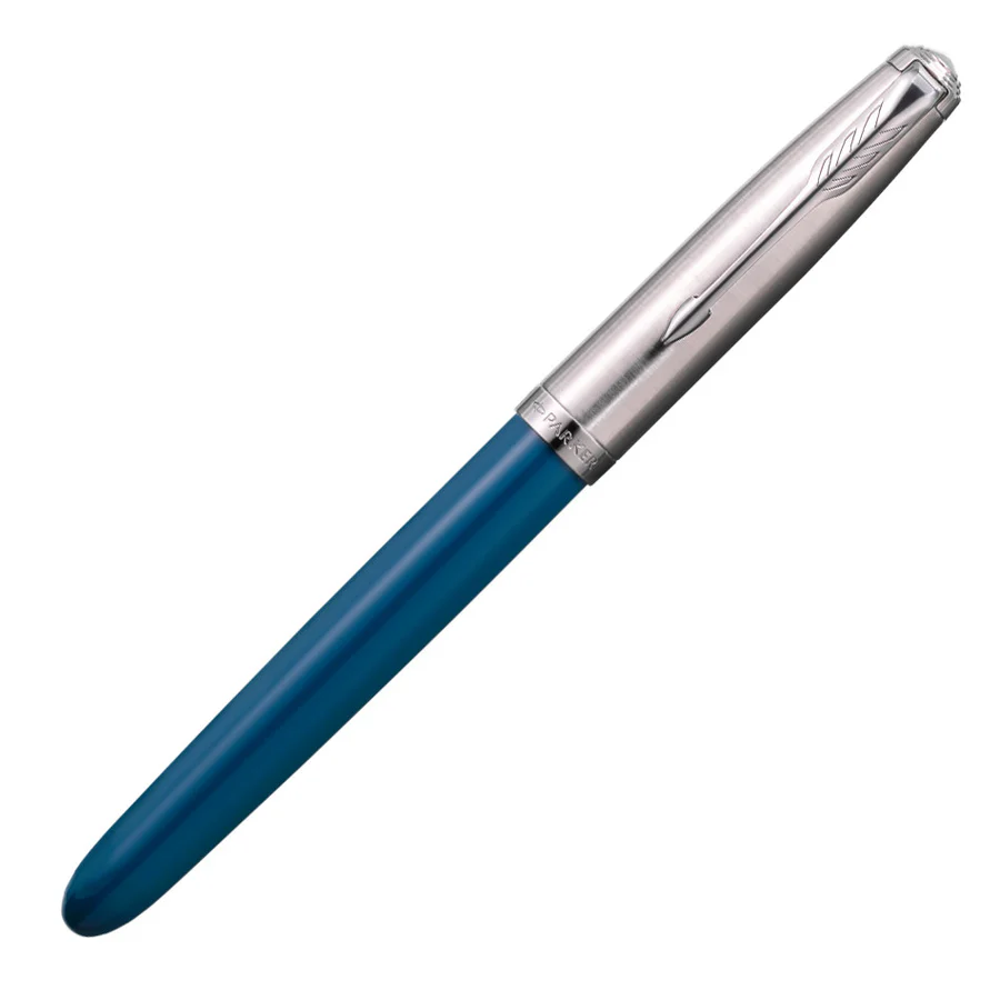 PARKER 51 TEAL BLUE RESIN CT FOUNTAIN PEN – FINE NIB Fountain Pen (Ink Color - Blue) image 3