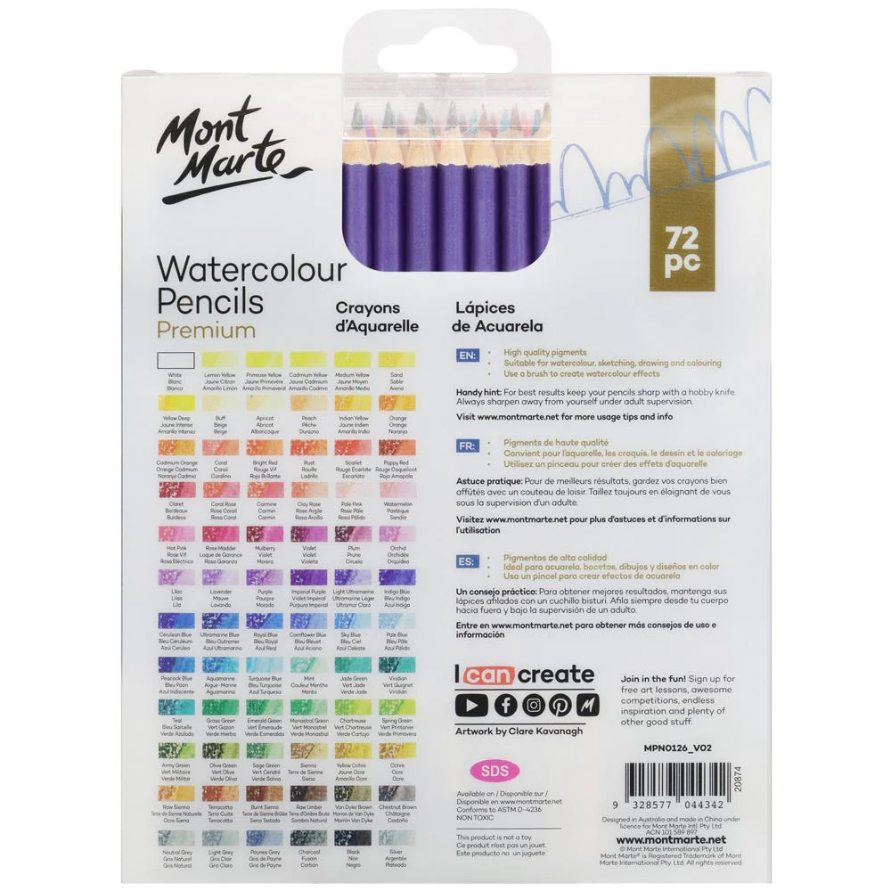 Mont Marte Watercolour Pencils 72pc image 5