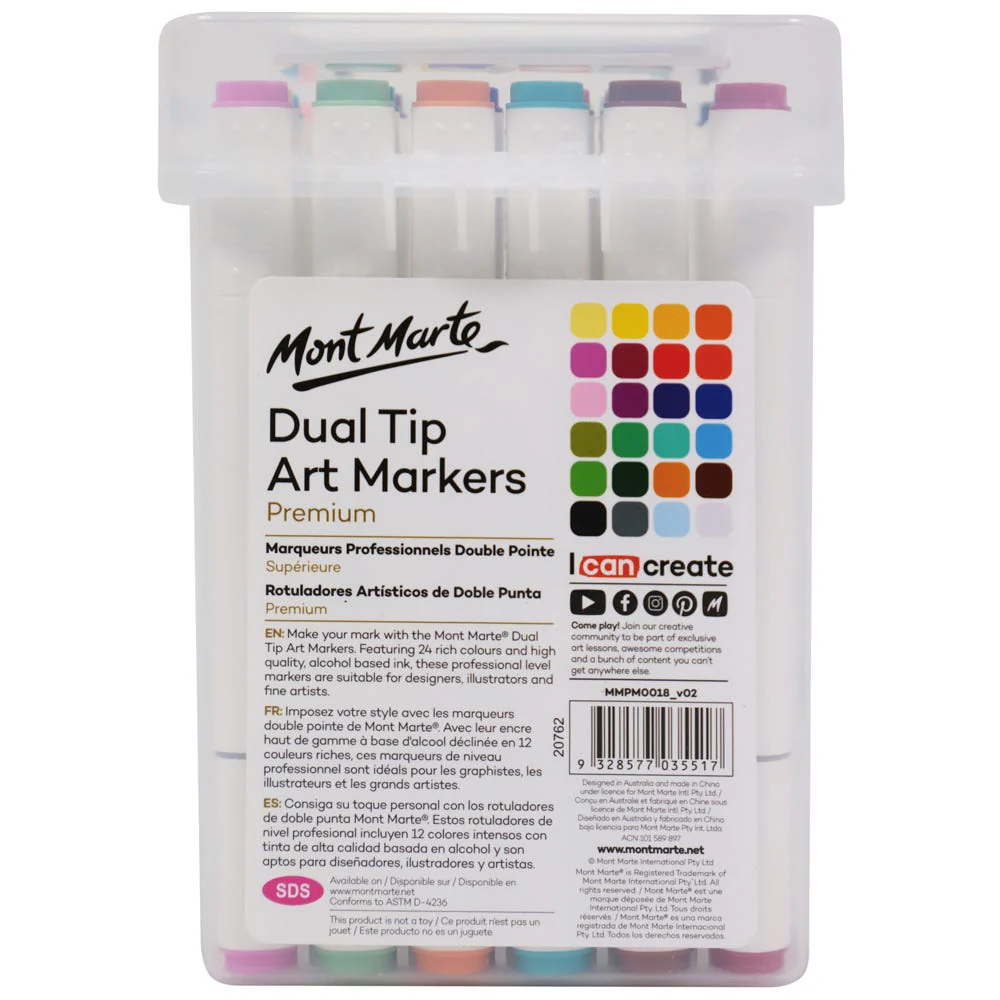 Mont Marte Dual Tip Art Markers 24pc image 6