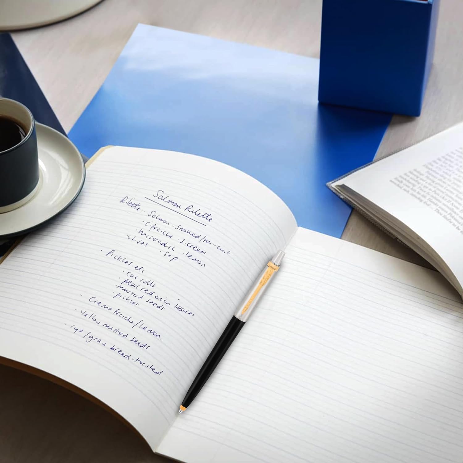 Parker Jotter Standard Ball Pen Gold Trim | Body Color - Black | Ink Color - Blue image 2