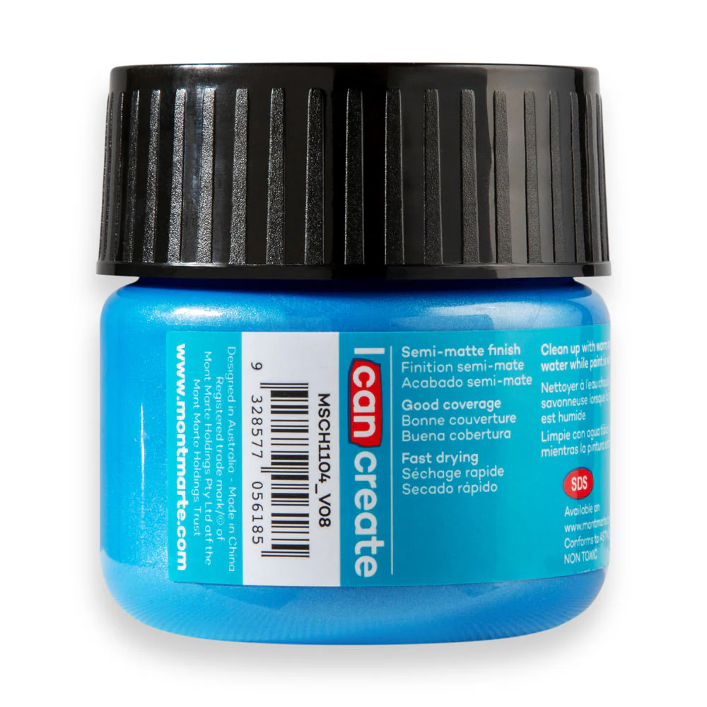 Mont Marte Acrylic Colour Paint 100ml Metallic Phthalo Blue image 3