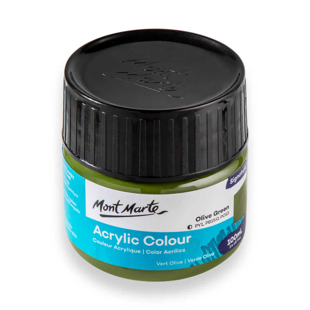 Mont Marte Acrylic Colour Paint  100ml Olive Green image 2