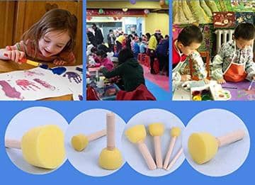 Yellow Foam Brush set 5pc image 2