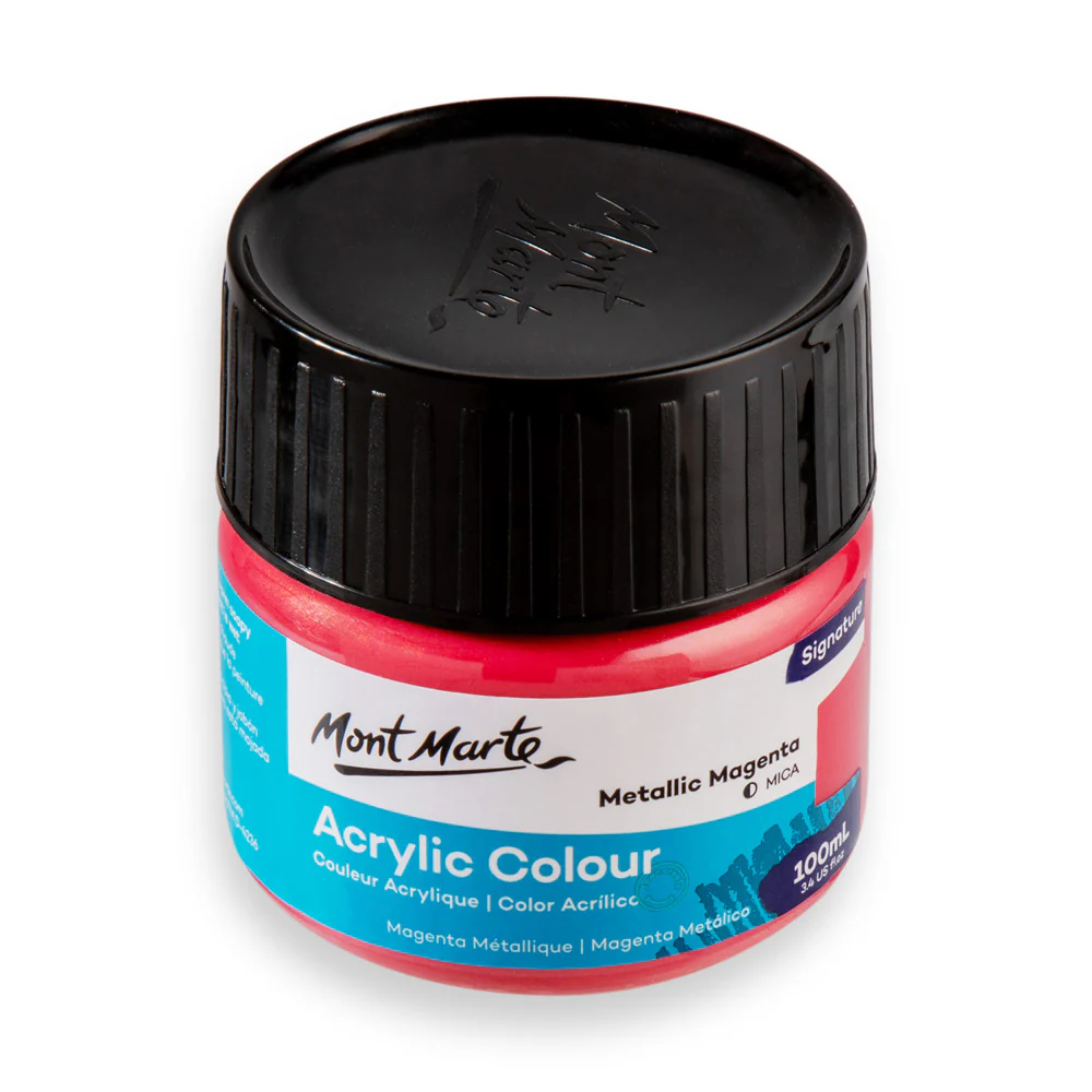 Mont Marte Acrylic Colour Paint 100ml Metallic Magenta image 3