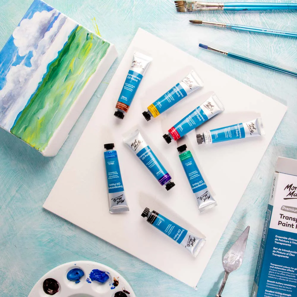 Mont Marte Transparent Oil Paint Intro Set 8pc x 18ml image 5