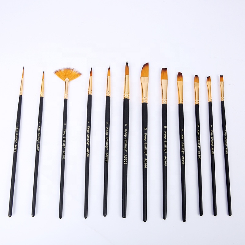 Keep Smiling Artist Mixd Brush Set Black 12pcs image 4