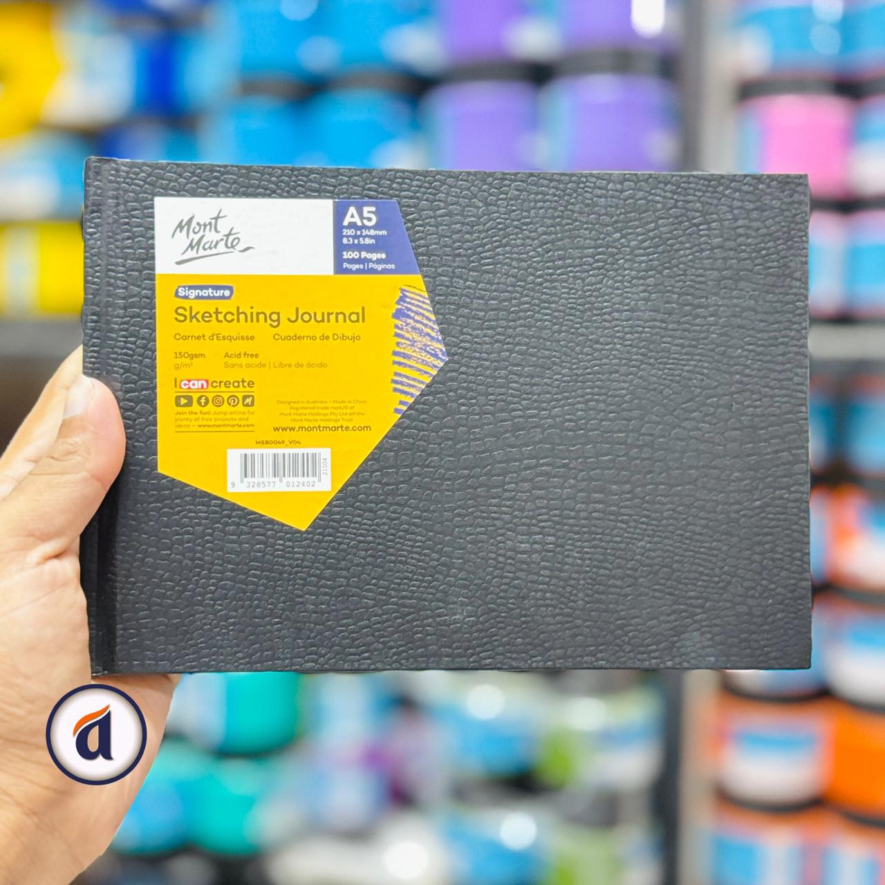 Mont Marte Sketching Journal Croc Finish 150gsm A5 Landscape 100 Page