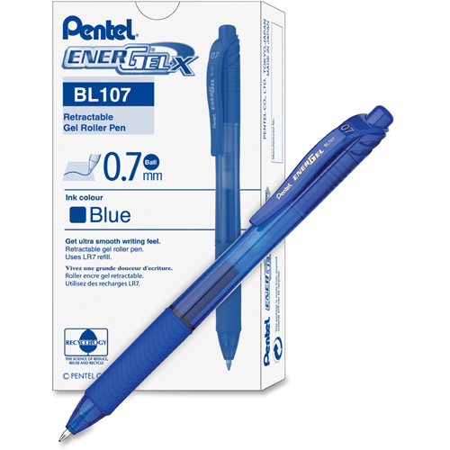Pentel Energel Gel Pen Blue Ink (0.7mm) - 1 Pcs - BL107-CX image 2