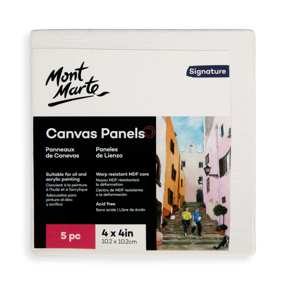 Mont Marte Canvas Panels Pack 5pc 10.2x10.2cm (4x4in) image 2