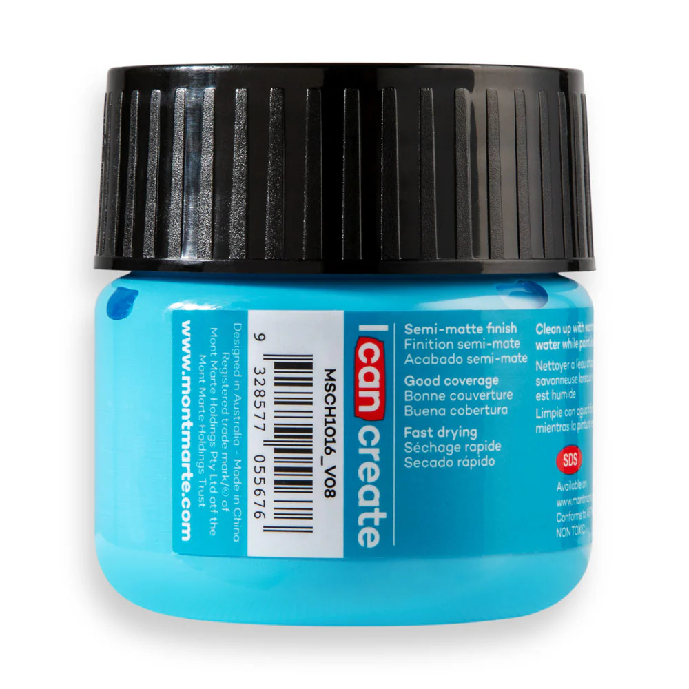 Mont Marte Acrylic Colour Paint 100ml Sky Blue image 3
