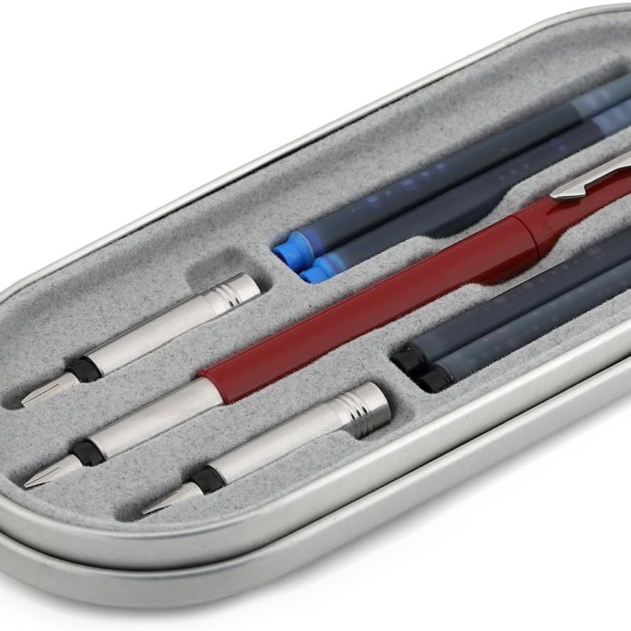 Parker Vector Standard Chrome Trim Calligraphy Fountain Pen image 2
