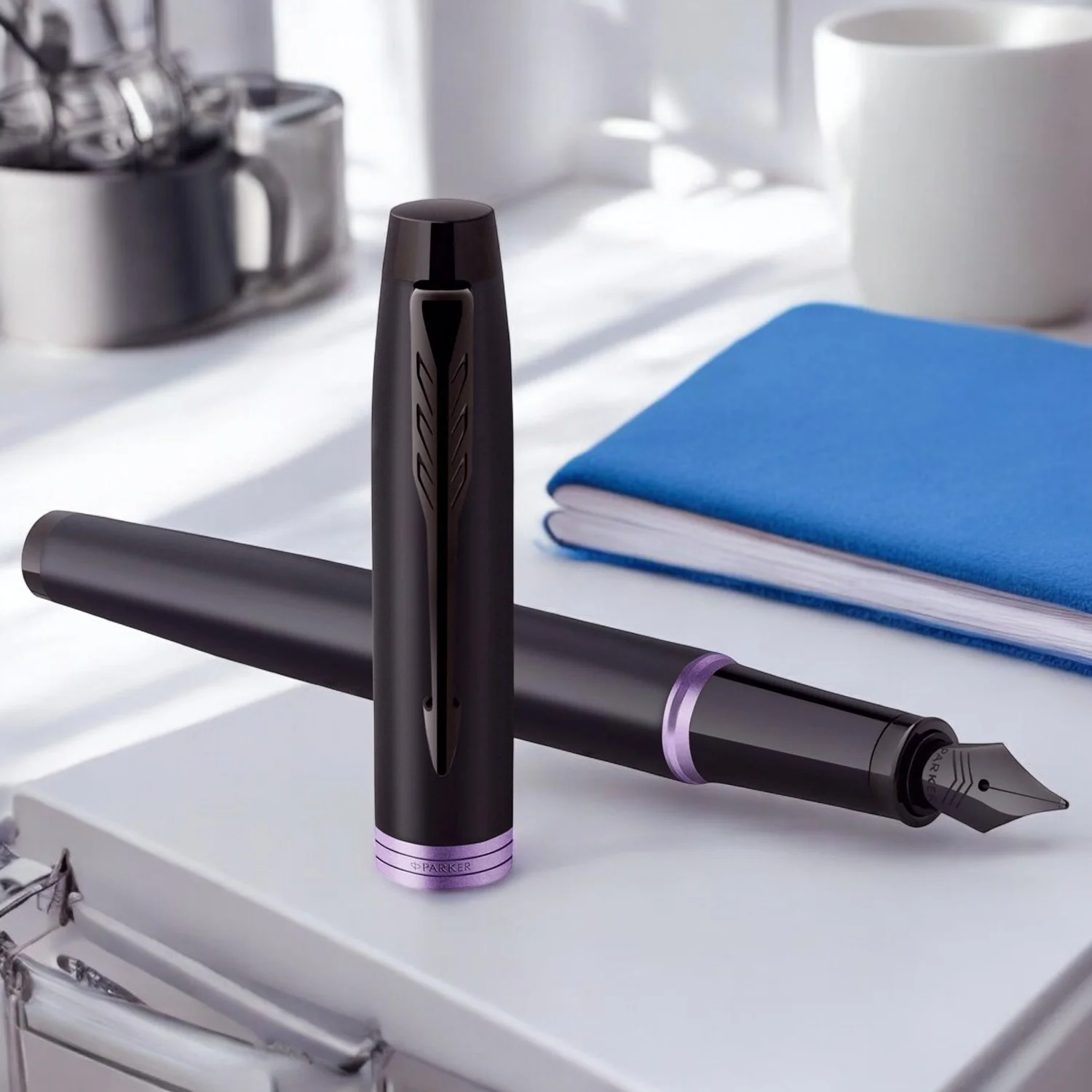 Parker IM Vibrant Rings Amethyst Purple Set Rollerball and Fountain Pen image 7