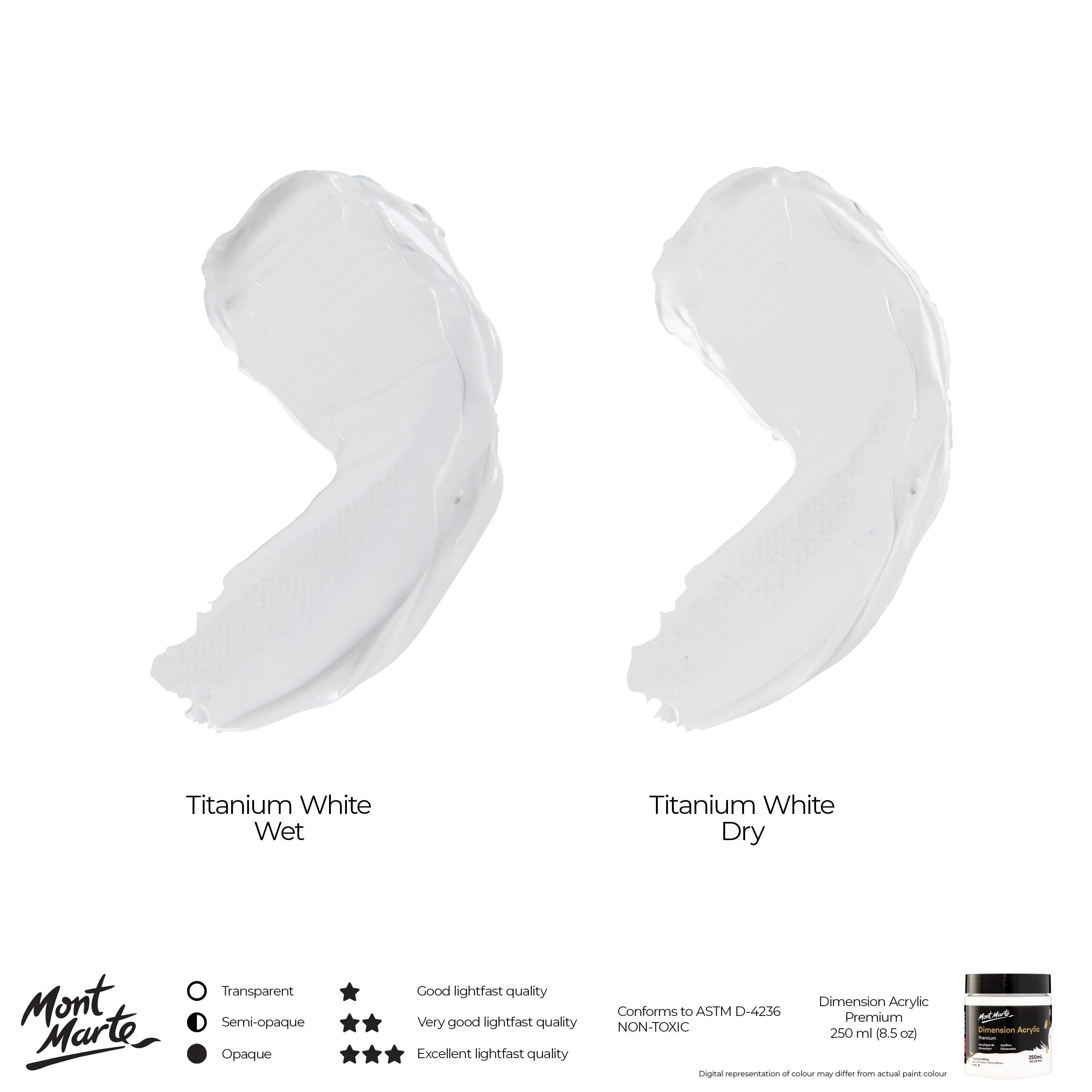 Mont Marte Dimension Acrylic Colour 250ml Titanium White image 3