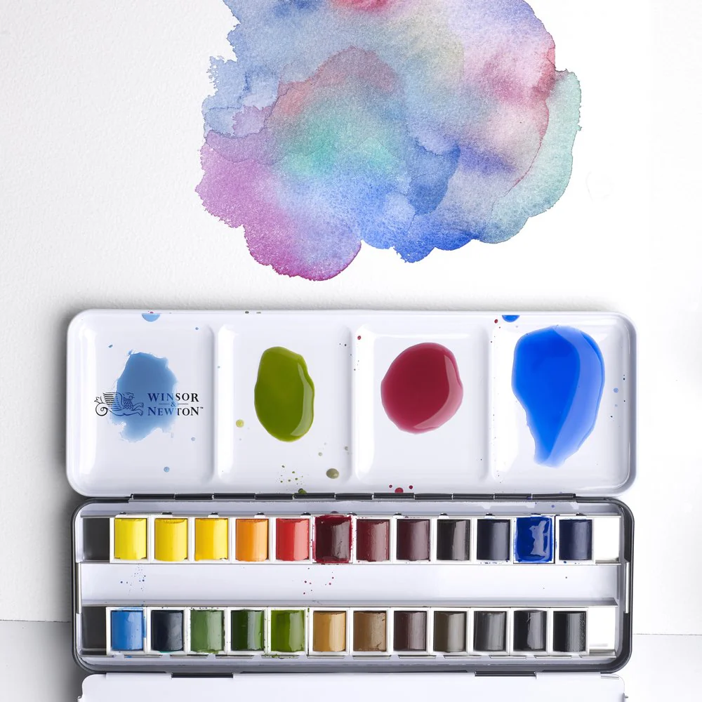 Winsor and Newton Professional Watercolour Set Complete Travel Tin - 24 Half Pans image 2