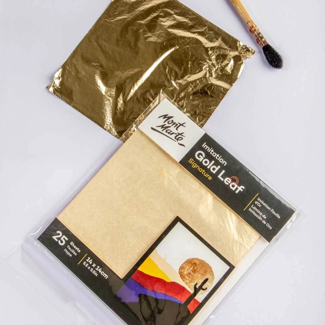 Mont Marte Gold Leaf 14x14cm (5.5in) 25 Sheets image 2
