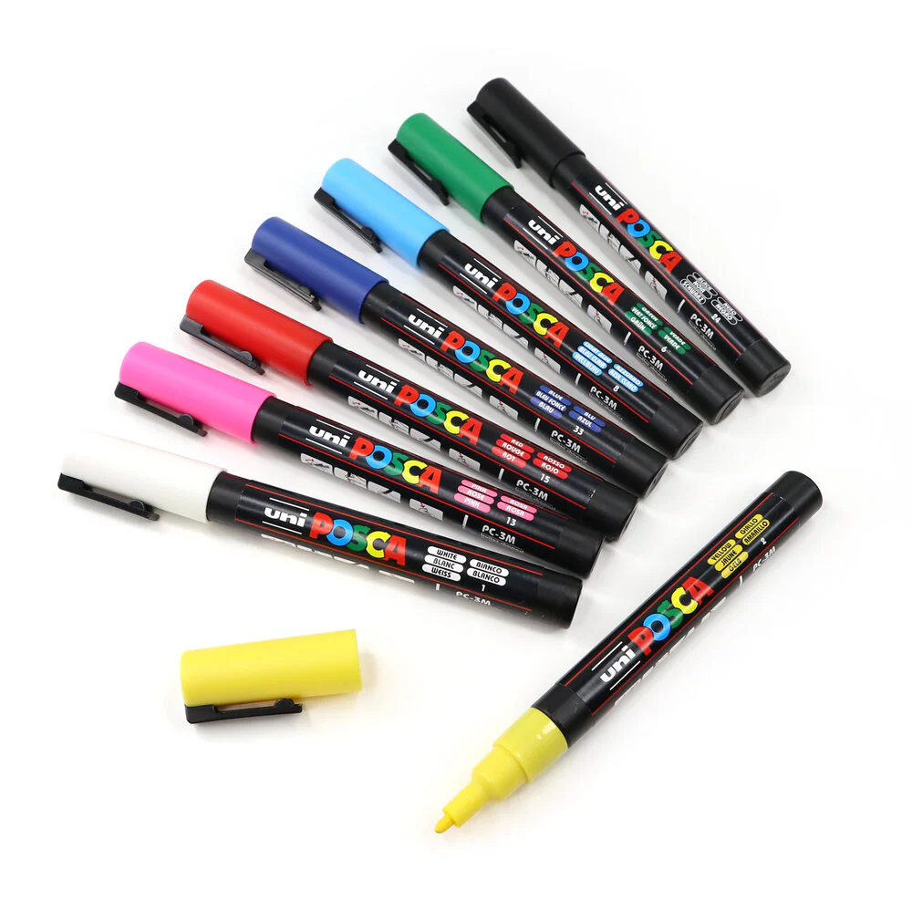 Posca Acrylic Paint Marker PC-3M Fine Set 8 Colours image 2