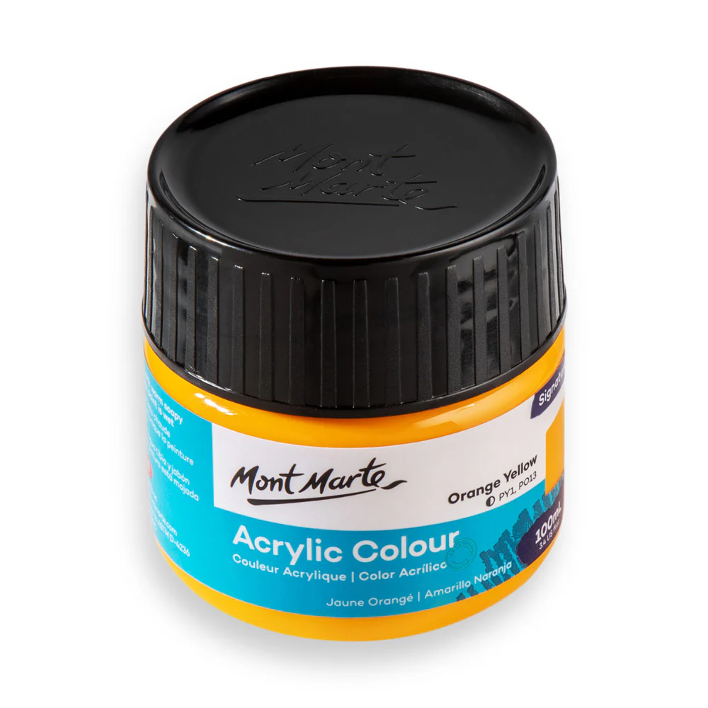 Mont Marte Acrylic Colour Paint 100ml Orange Yellow image 2