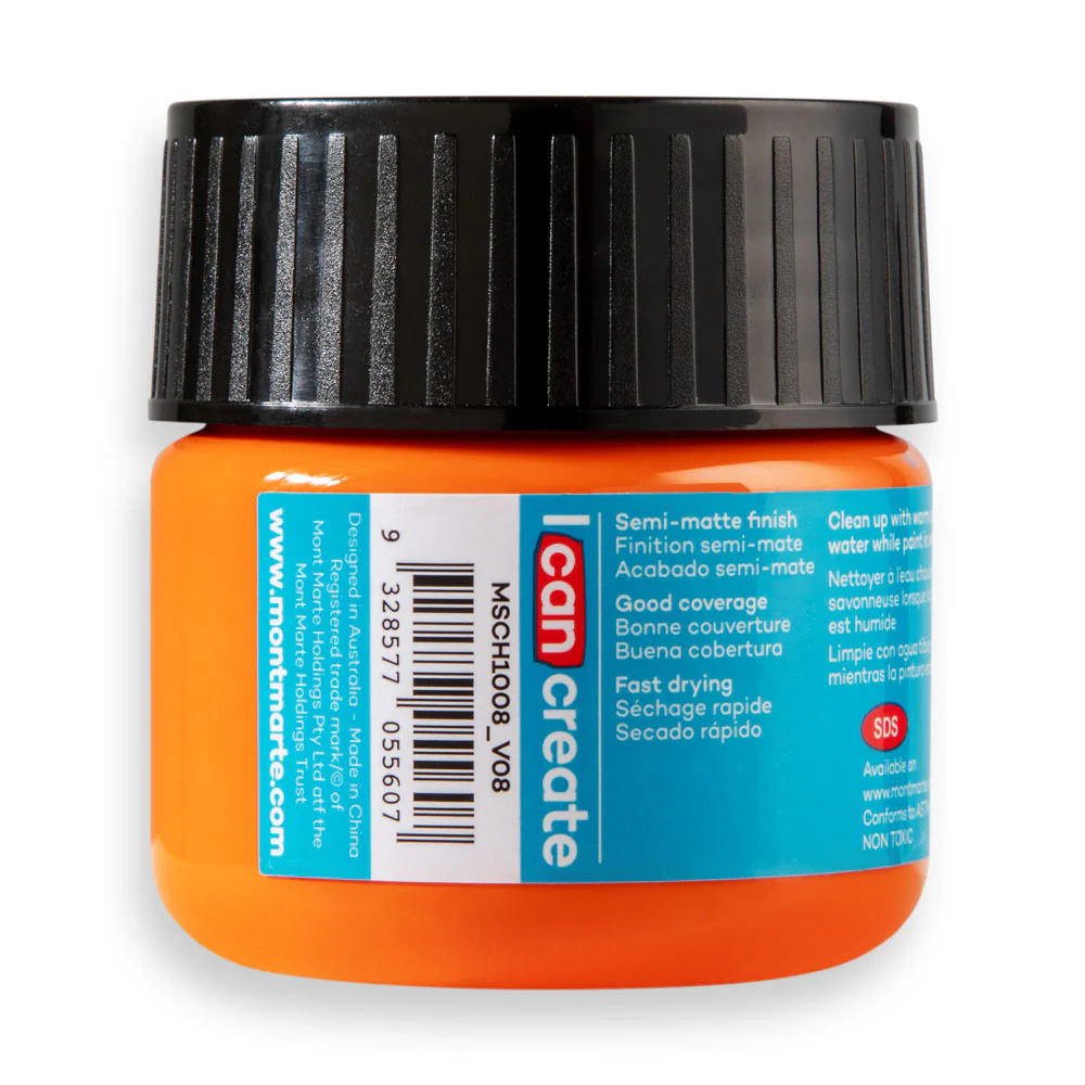 Mont Marte Acrylic Colour Paint 100ml Orange image 3
