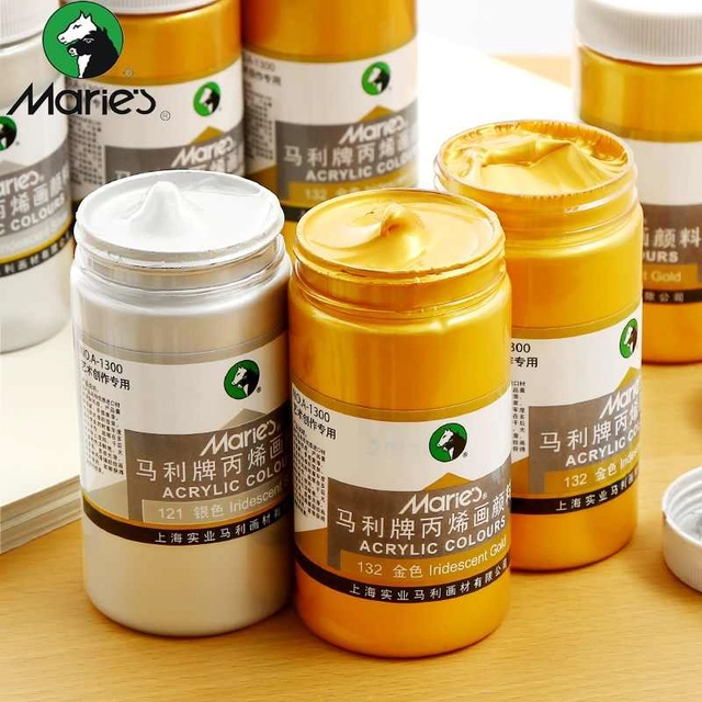 Maries Acrylic Colour 300ml Gold & Silver image 2