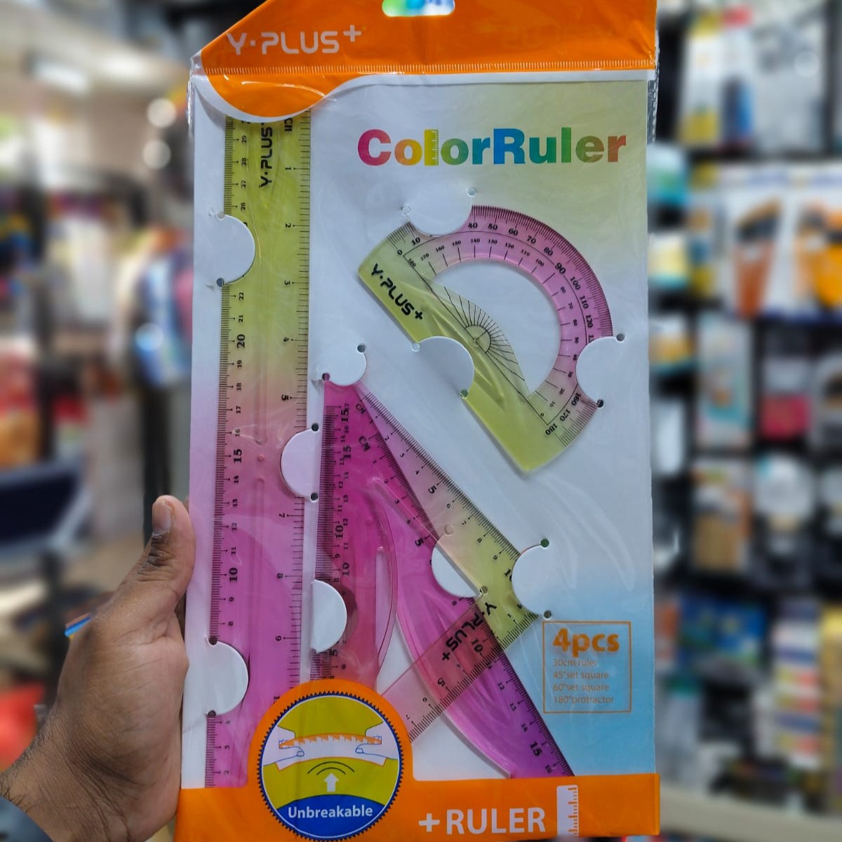 Y-PLUS Color Ruler Geometric Ruler Set 4Pcs 30cm image 2