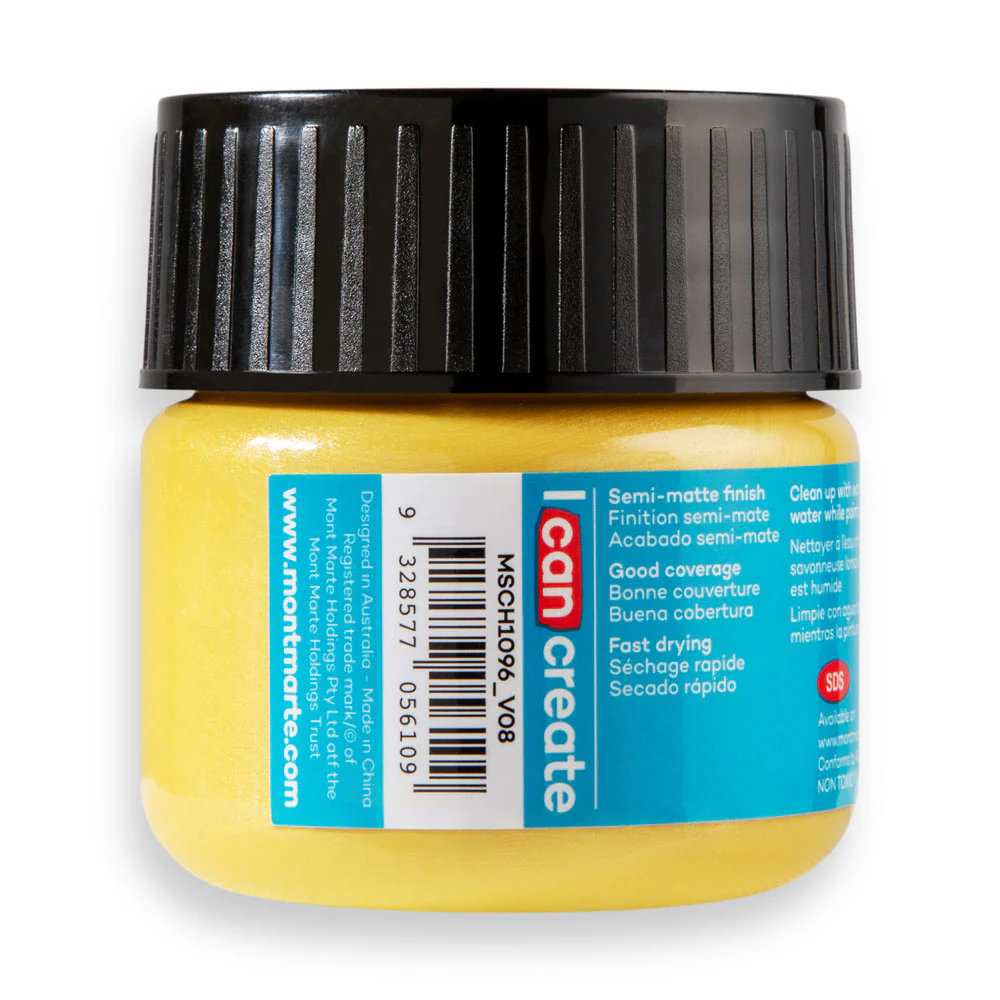 Mont Marte Acrylic Colour Paint 100ml Soft Gold image 3