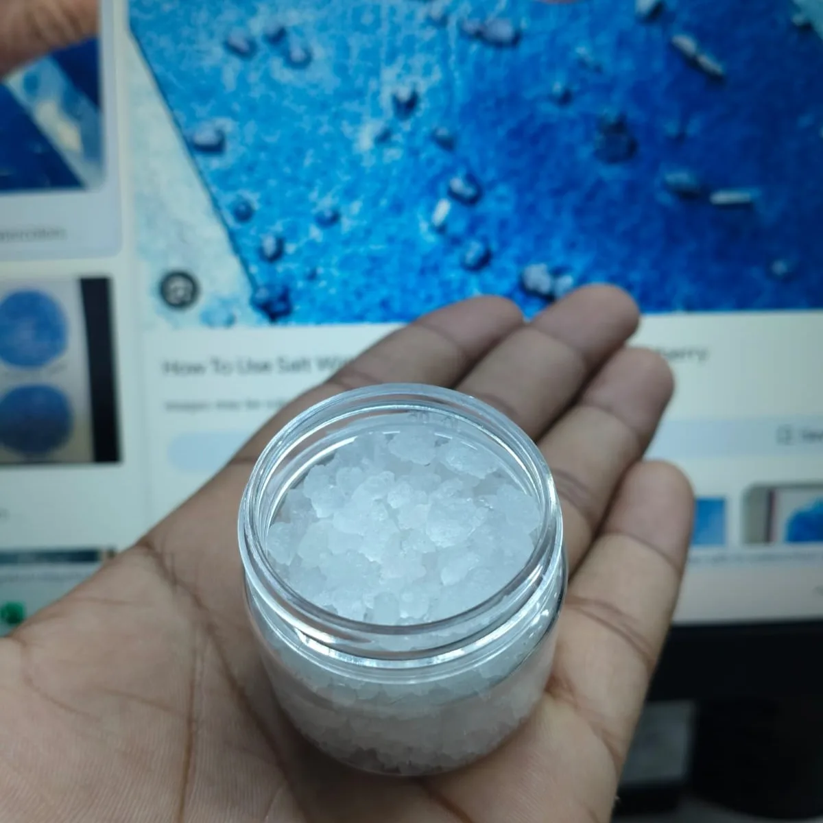 Watercolor effect coarse salt (color random) about 40 gram image 2