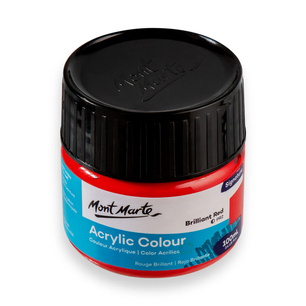 Mont Marte Acrylic Colour Paint 100ml Brilliant Red image 2