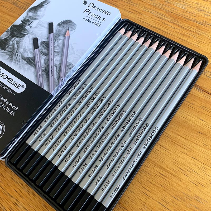 Acmeliae Artmate Drawing Pencils 12pcs Tin Box image 3