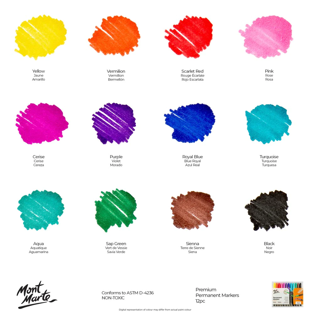 Mont Marte Permanent Markers 12pc image 8