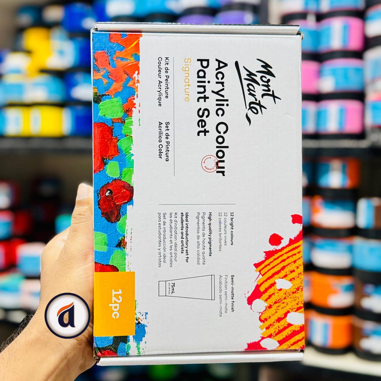 Mont Marte Acrylic Colour Paint Set 12pc x 75ml image 2