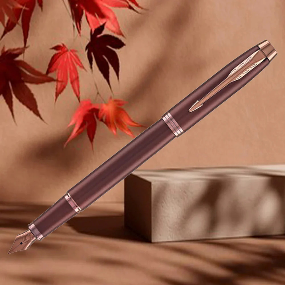 Parker IM Monochrome Burgundy Trim Fountain Pen - Fine Nib image 2